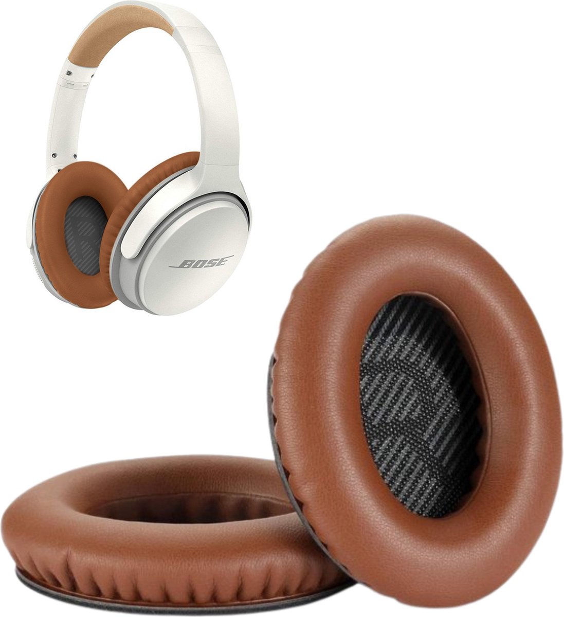 Set Oorkussens geschikt voor Bose QuietComfort 35 ii / 35 / 25 / 15 / 2 / Soundtrue - Soundlink Around-Ear AE2 / AE2W / AE2I - Oorkussens voor koptelefoon - Ear pads headphones bruin