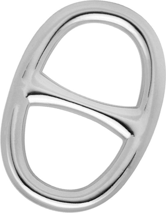 Fako Bijoux® - Sjaalklem - Sjaal Klem - Sjaal Ring - Ovaal - Classic - 31x45mm - Zilverkleurig