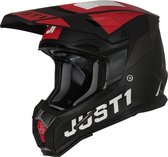Just1 Helmet J-22 Adrenaline Red White Carbon Matt M - Maat M - Helm