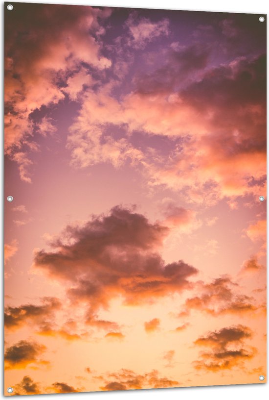 WallClassics - Tuinposter – Pastelkleurige Wolken - 100x150 cm Foto op Tuinposter  (wanddecoratie voor buiten en binnen)