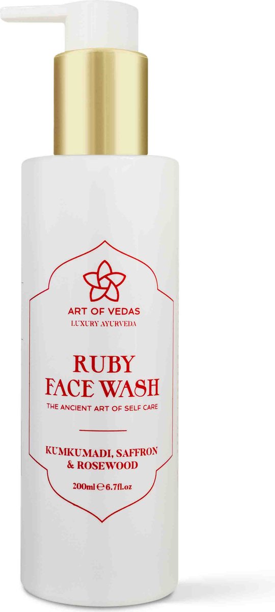Art of Vedas Ruby Face Wash - Ayurvedische Verzorging - Sulfaatvrij - Natuurlijke Glans met Kumkumadi Olie