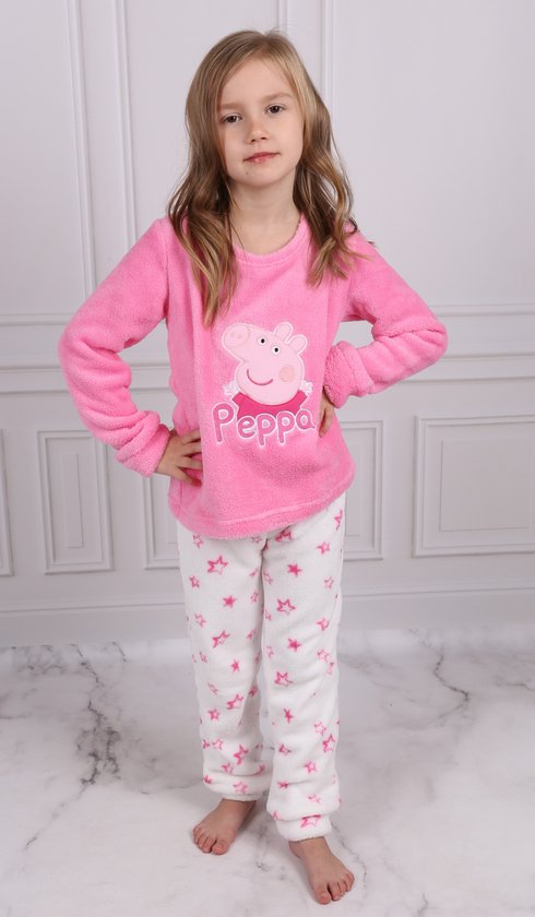 Pyjama Peppa Pig Pour Fille - Taille 3 Ans, Rose, En Polyester Doux, Lavable Machine