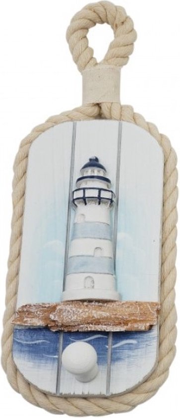 Porte-manteau mural Déco Maritime : Avec phare 10 x 2 x 25 cm