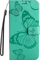 Mobigear Telefoonhoesje geschikt voor Vivo Y21s Hoesje | Mobigear Butterfly Bookcase Portemonnee | Pasjeshouder voor 2 Pasjes | Telefoonhoesje voor Pinpas / OV Kaart / Rijbewijs - Groen