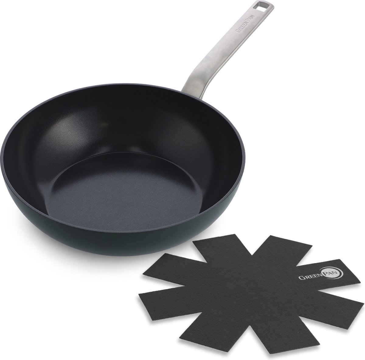 Wok Inox Ø 30 cm PREMIERE GreenPan - , Achat, Vente