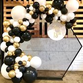 134 delige Ballonnenset -Ballonnenboog- Feest/ Party-Verjaardag-jubileum-kerstdecoratie-zwart , goud en wit