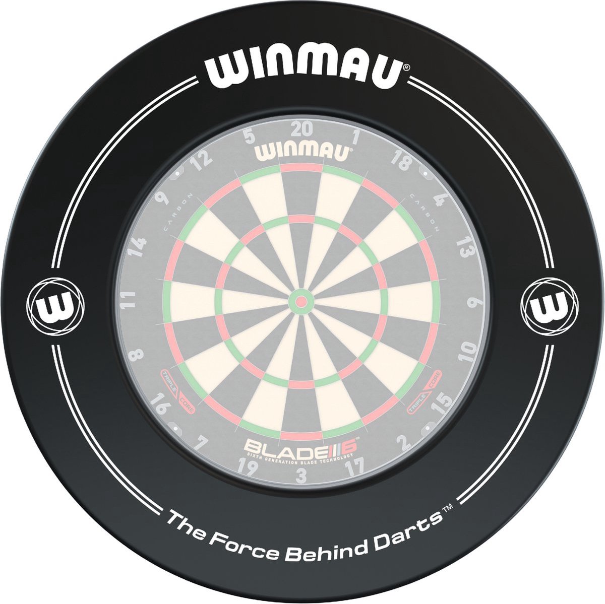 WINMAU - Printed Zwart Dartbord Surround - Winmau
