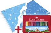 Crayon de couleur Faber-Castell - Château - 36 pièces en étain + carnet de croquis A3 Kangaro OFFERT - blanc - 120 grammes - 40 feuilles - FC-115886-A