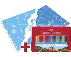 Faber-Castell kleurpotloden set - Castle - 36 stuks + A3 Kangaro schetsboek - FC-115886-A