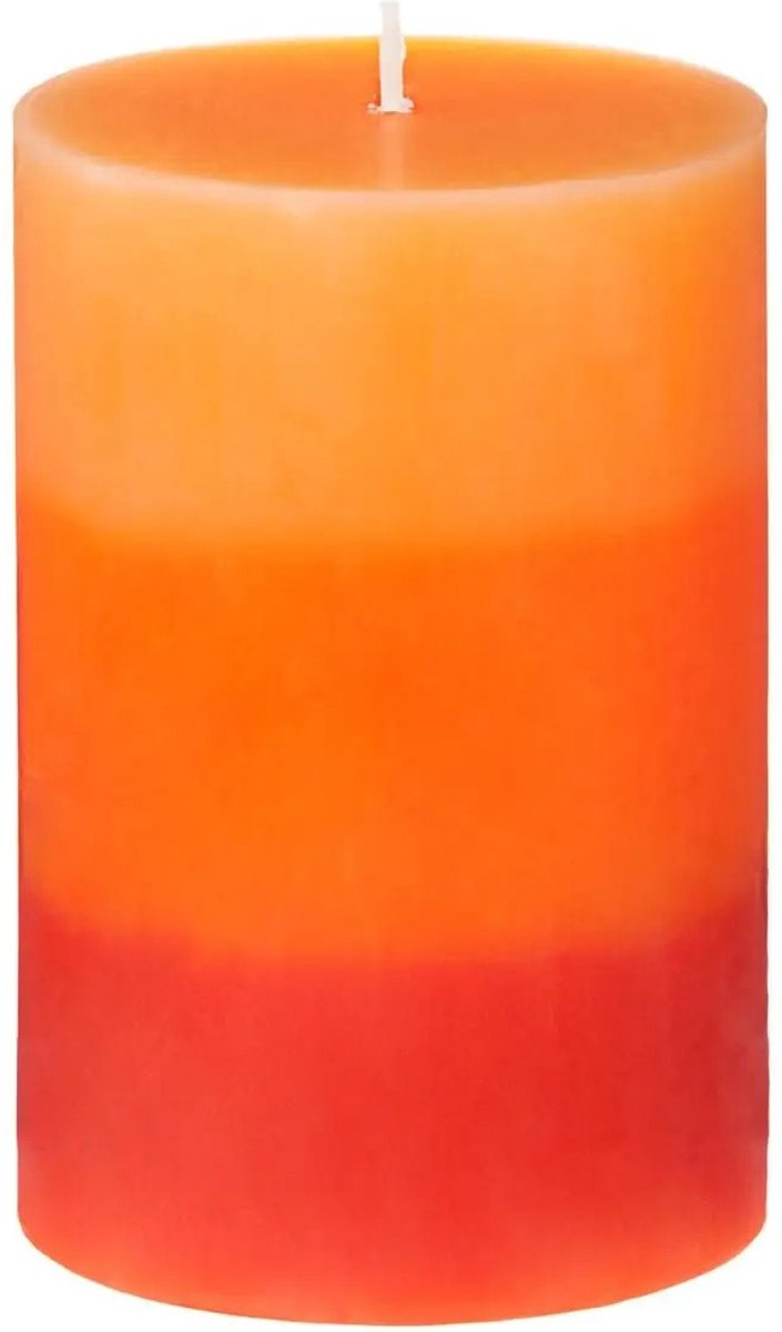 Atmosphera Geurkaars Nina - 1x stuks - Tropisch fruit - 45 branduren - 7 x 10 cm Oranje