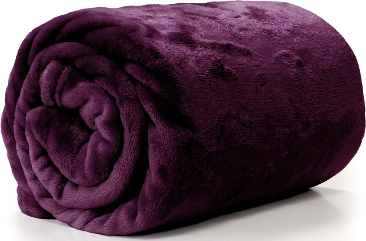 Unique Living Enzo Plaid - 130x180 cm - Dark Purple Paars