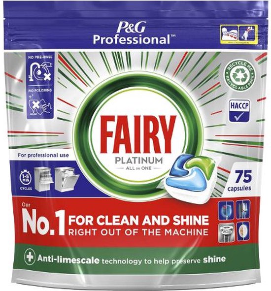 100 Pastilles Lave-Vaisselle Fairy tout-en-un lavage professionnel -  Tablettes – Obbi