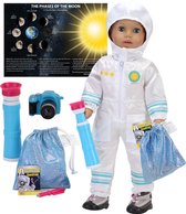Sophia's by Teamson Kids Astronaut Outfit voor 45.7 cm Poppen - 8 Stuks - Poppen Accessoires - Wit (Pop niet inbegrepen)
