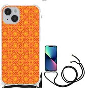 Hoesje ontwerpen Geschikt voor iPhone 14 Telefoon Hoesje met doorzichtige rand Batik Orange