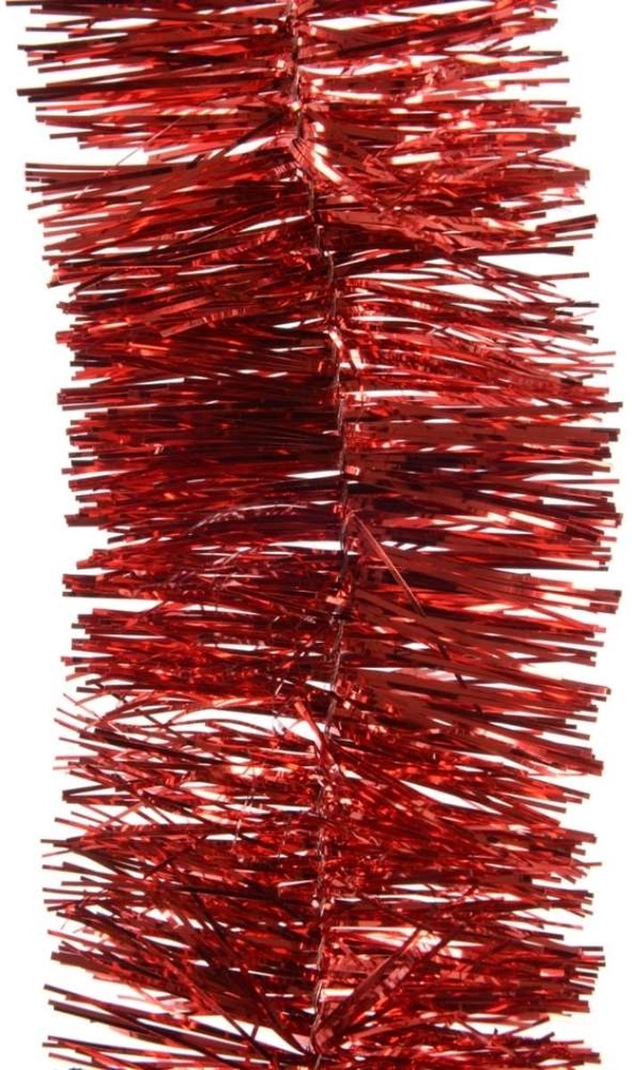 Kerstslinger lametta | glanzend rood | 270cm