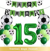 Voetbal Ballonnen - Cijfer Ballon 15 Jaar - Snoes - Megapakket - set van 24 Sport Voetbalfan Voetbal Jongen/Meisje - Sportieve - Voetbal Vrouwen Mannen - Kinderfeestje - Verjaardag - Helium Ballon nummer 15