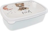 Lunch box Wit - Lunch box - Boîte à pain - Proverbes - Be kind - Enfants - Ours en peluche - Aquarelle - 18x12x6 cm - Adultes