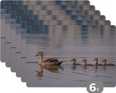 Set de Table - Napperons de Table en Plastique - Canard - Water - Vogel - Marron - 45x30 cm - 6 pièces - Résistant à la Chaleur - Antidérapant - Pad - Amovible