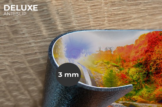 Set de table - Napperons en plastique - Cascade - Nature - Automne - Rouge - Water - 45x30 cm - 6 pièces - Résistant à la chaleur - Antidérapant - Pad - Amovible