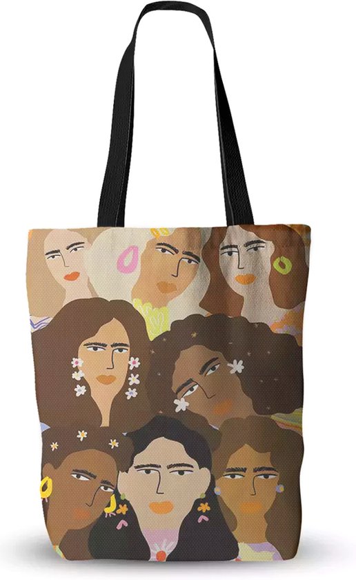 Canvas shopper girls - stijl 01 - tote bag - vrouwen/meisjes - print - katoenen shopper - klein formaat - STUDIO Ivana