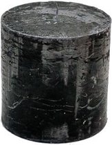 Stompkaars - zwart - 10x10cm - parafine - set van 2