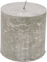 Bougie pilier - Argent - 10x10cm - paraffine - lot de 4