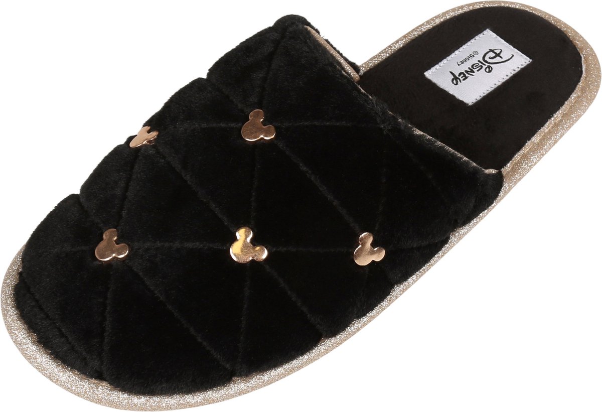 Mickey Disney Mouse - Zwarte damespantoffels / sloffen, gewatteerd, comfortabel / 36-37