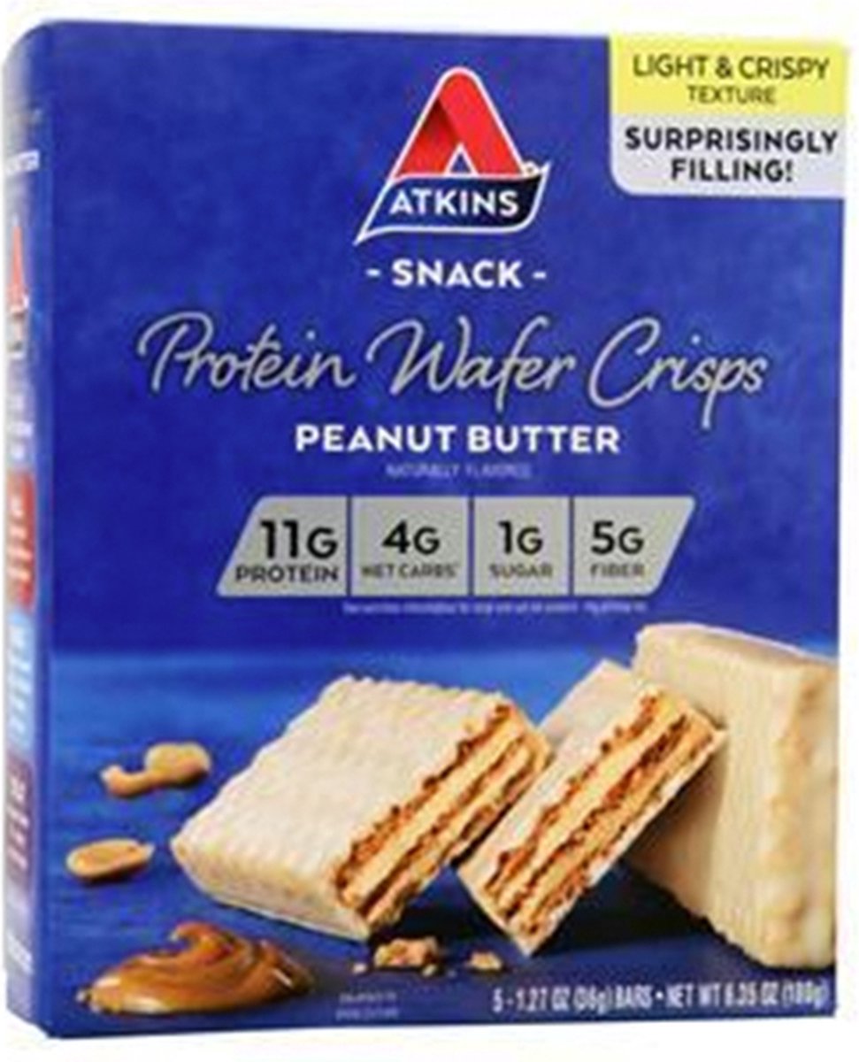 Atkins | Protein Wafer Crisps | Peanut Butter | Doos | 5 x 36g
