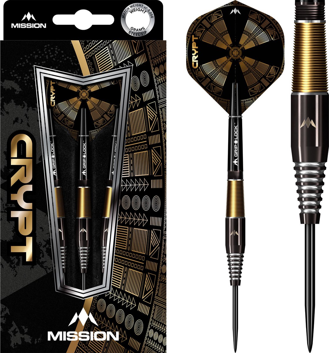 Mission Crypt Black & Gold PVD M2 90% - Dartpijlen 23 Gram