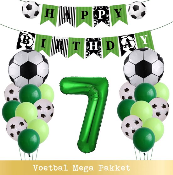 Voetbal Ballonnen - Cijfer Ballon 7 Jaar - Snoes - Megapakket - set van 24 Sport Voetbalfan Voetbal Jongen/Meisje - Sportieve - Voetbal Vrouwen Mannen - Kinderfeestje - Verjaardag - Helium Ballon nummer 7