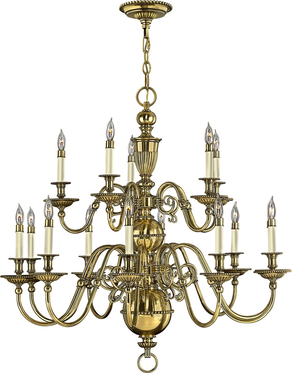 Bohemian Kroonluchter - Steady Lighting - Glas - Bohemian - E27 - L: 66.7cm - Voor Binnen - Woonkamer - Eetkamer - Caramel