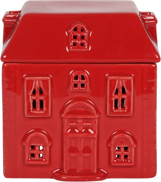 Something Different - Red Ceramic House Oliebrander - Rood