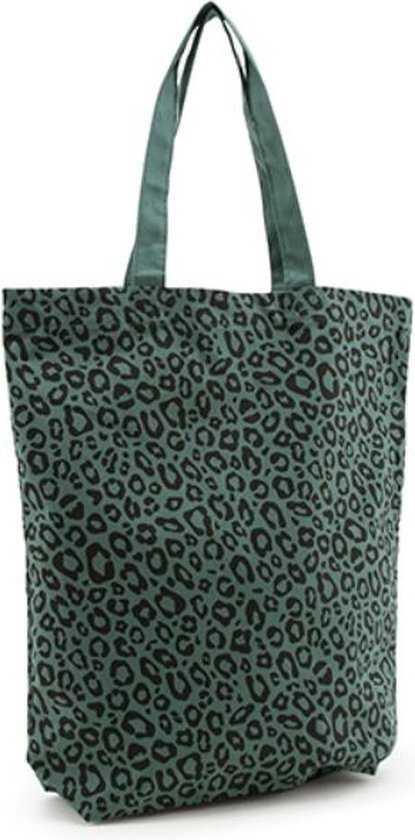 shopper Luipaard Groen tas schoudertas