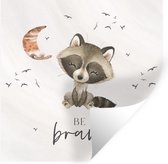 Muursticker kinderen - Muurstickers kinderkamer - Waterverf - Be brave - Quotes - Kinderen - Jongens - Meisjes - Decoratie voor kinderkamers - 30x30 cm - Zelfklevend behangpapier - Stickerfolie