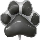 Folie ballon in de vorm van een honden poot zwart - hond - poot - ballon - folie - dier - huisdier - kat poes