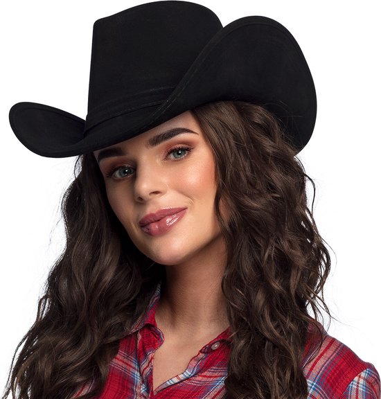 Boland - Hoed cowboy Wyoming zwart Zwart - 58 - Volwassenen - Mannen - Cowboy - Indiaan