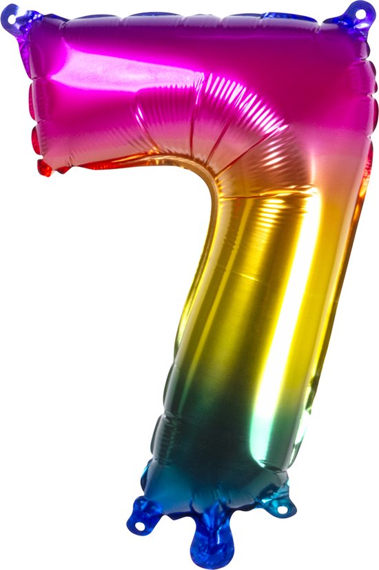 Boland - Folieballon cijfer (36 cm) 7 - Multi - Cijfer ballon