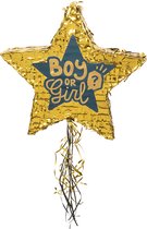 Boland - Trekpiñata 'Boy or Girl' Goud - Verjaardag, Kinderfeestje, Themafeest