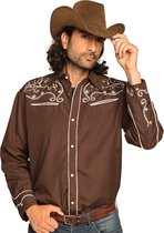 Boland - Shirt Western bruin (XL) - Volwassenen - Cowboy - Cowboy - Indiaan