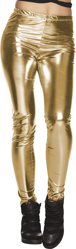 Boland - Legging Glance goud (M) - Volwassenen - Showgirl - 80's & 90's - Disco