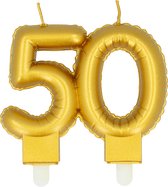 Boland - Kaarsje '50' goud 50 Goud - Black & Gold - Black & Gold - Verjaardag - Jubileum