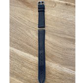 Horlogeband-heren-dames-18 millimeter-zwart-soepel leder-juweliers kwaliteit-anti allergisch
