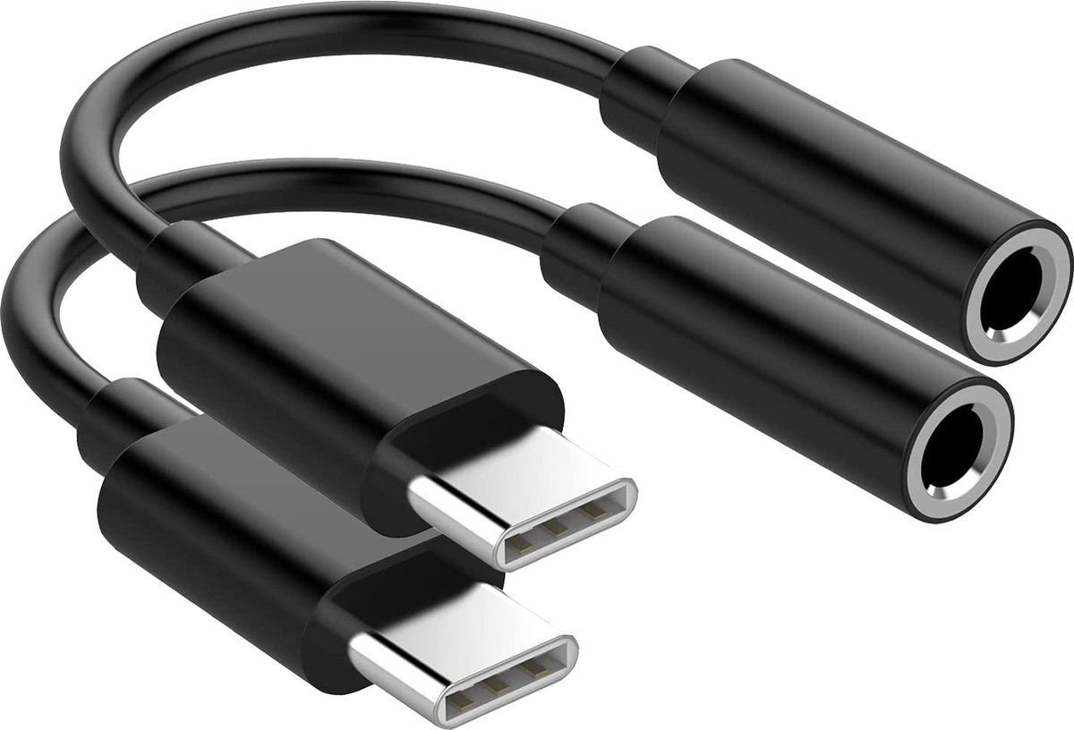 2x USB C naar 3.5mm Jack Adapter Audiojack naar USBC Audiojack 3.5 Audio Jack... bol