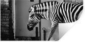 Muurstickers - Sticker Folie - Zebra - Muur - Deur - Dieren - Zwart wit - 40x20 cm - Plakfolie - Muurstickers Kinderkamer - Zelfklevend Behang - Zelfklevend behangpapier - Stickerfolie
