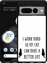 Google Pixel 7 Pro Hardcase hoesje Royalty Cat - zwart - Designed by Cazy