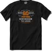 60 Jaar vintage legend - Verjaardag cadeau - Kado tip - T-Shirt - Heren - Zwart - Maat S