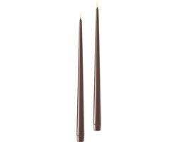 Deluxe Homeart - Led Kaars Mokka 2.2 x 38.0 cm (2 Shiny Dinner Candles)