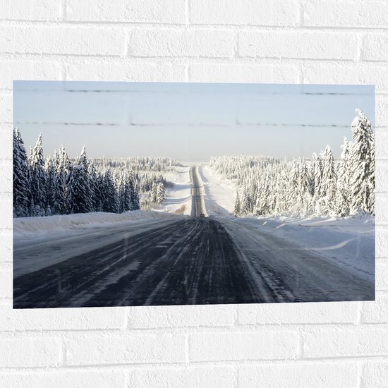 WallClassics - Muursticker - Driving Home For Christmas - 75x50 cm Foto op Muursticker