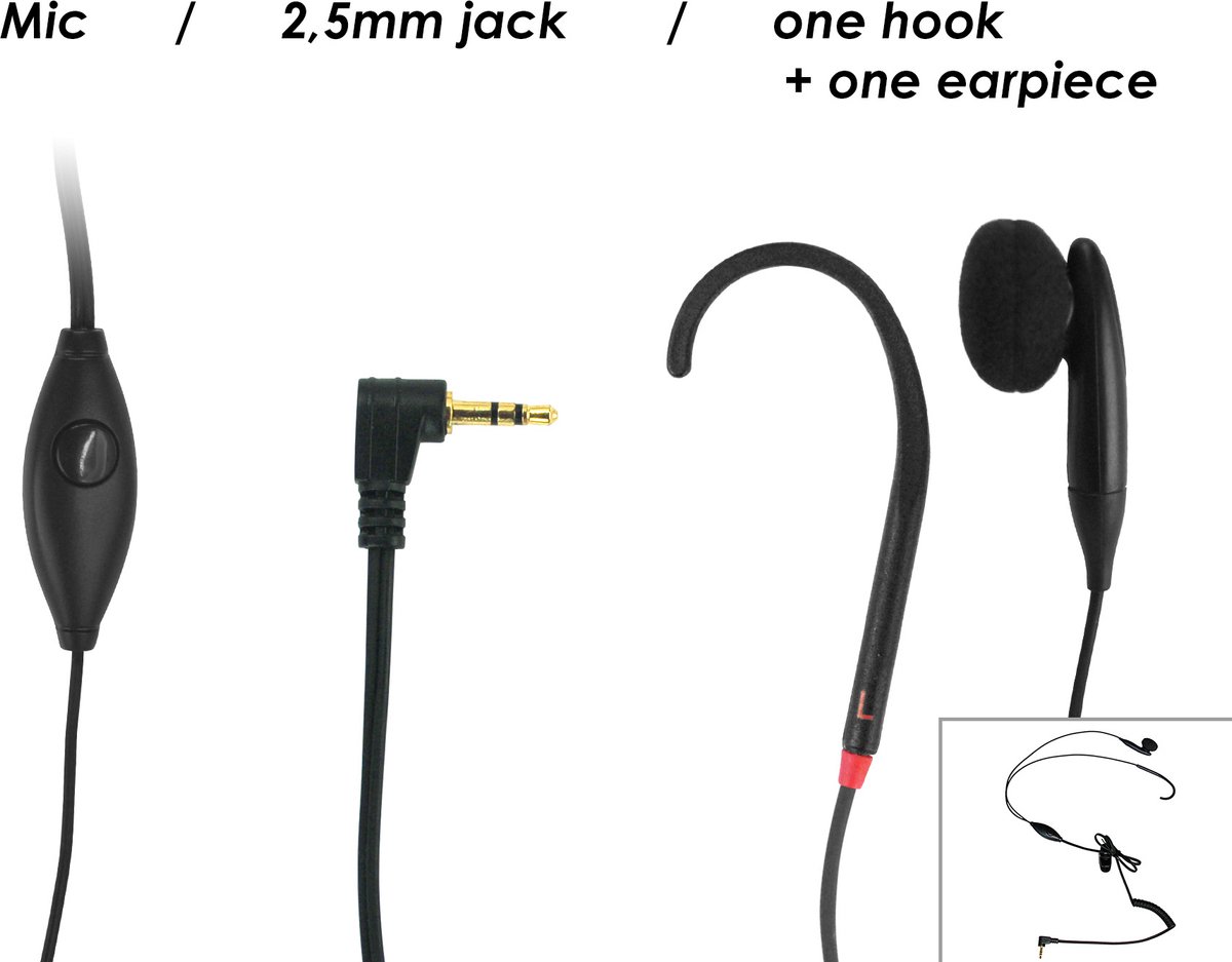 Goedkoopste GEEMARC CL Hook 5 Duo met 1x INDUCTIE 'HAAK' en 1x OORTELEFOON - LUISTERHULP met microfoon - voor gebruikers van een GEHOORAPPARAAT - 2,5 mm aansluiting