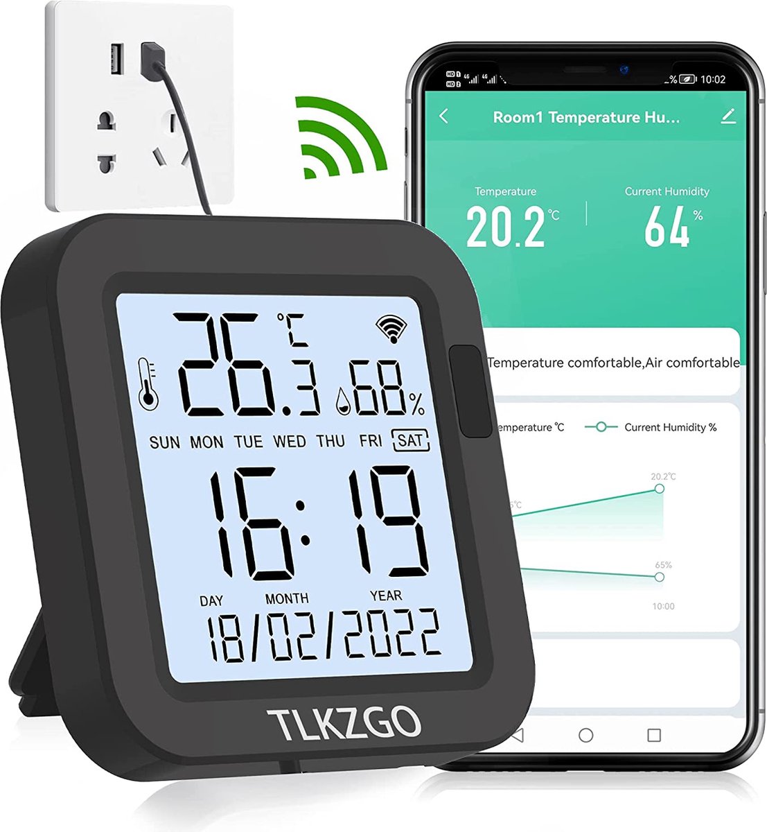 Kamerthermometer - Digitale Thermometer – Vochtigheidsmeter - Binnenthermometer